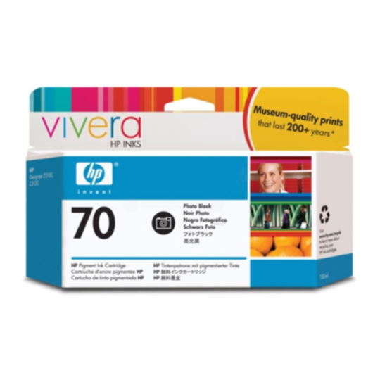 HP 70 Mustepatruuna valokuvamusta, 130 ml
