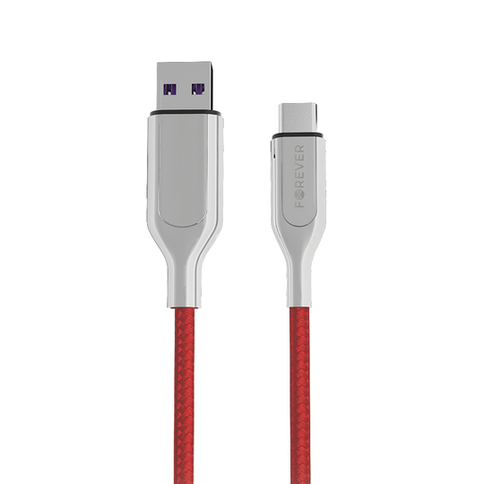 Forever Core Ultranopea USB Type-C 5A lataus- ja synkronointikaapeli 1m punainen
