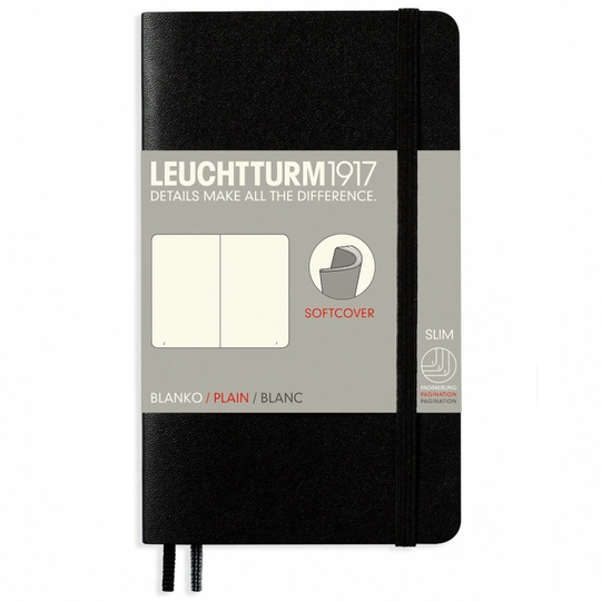 Leuchtturm1917 Notebook A6 Softcover Ruled Black