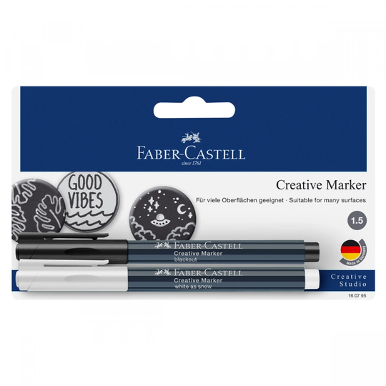 Faber-Castell Creative Marker Set Musta/Valkoinen
