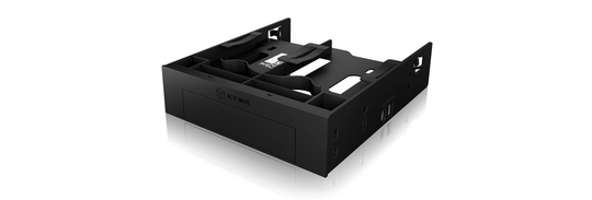 Storage Bay Adapter, 5.25" To 1 X 3.5" And 2 X 2.5", Black