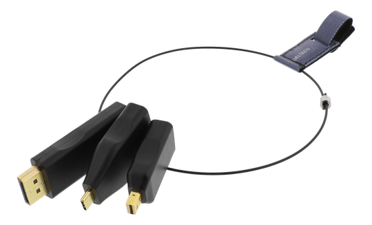 OFFICE HDMI-sovitinrengas, MDP, DP, USB-C, Musta