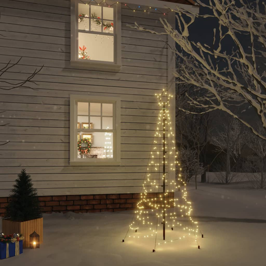 vidaXL Joulukuusi piikillä 200 lämpimän valkoista LED-valoa 180 cm