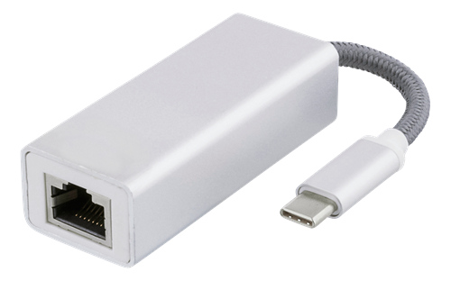 USB-C-verkkosovitin, Gigabit, 1 X RJ45, 1 X USB Type C Uros, Alumiinia, Muovipussi, 0,1 M Kangaspä?