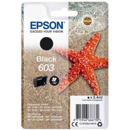 Epson 603 Mustepatruuna musta 150 sivua (T03U1)