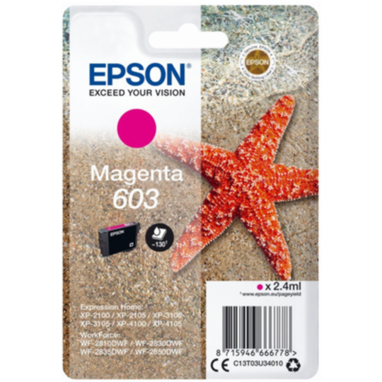 Epson 603 Mustepatruuna magenta 130 sivua (T03U3)