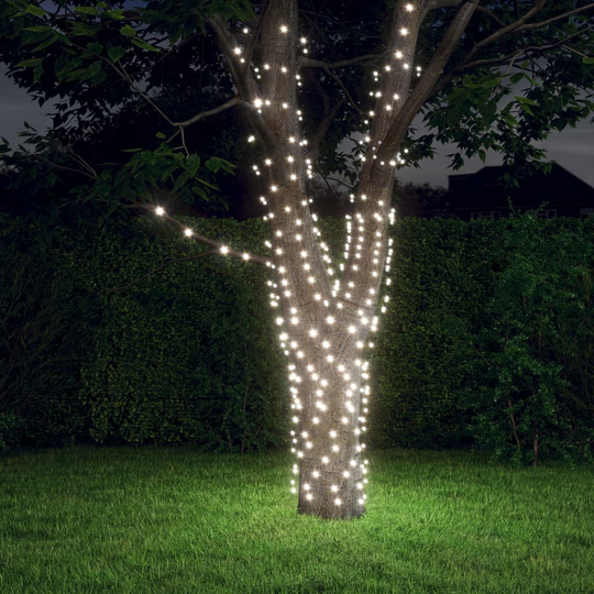 vidaXL Aurinkoenergia keijuvalot 2 kpl 2x200 LED kylmä valk. sisä/ulko