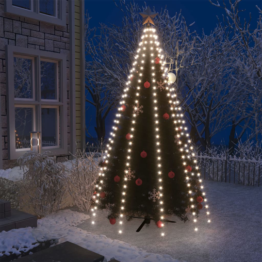 vidaXL Joulukuusen valoverkko 300 LED-valoa kylmä valkoinen 300 cm
