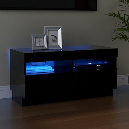 vidaXL TV-taso LED-valoilla musta 80x35x40 cm