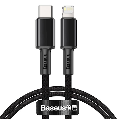 Baseus High Density USB-C - Lightning 20W PD Latauskaapeli 1m - Musta