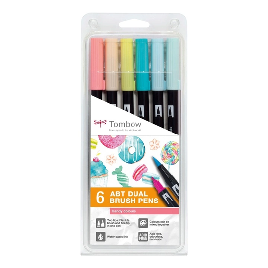 Tombow ABT Dual Brush Pen 6-setti Candy