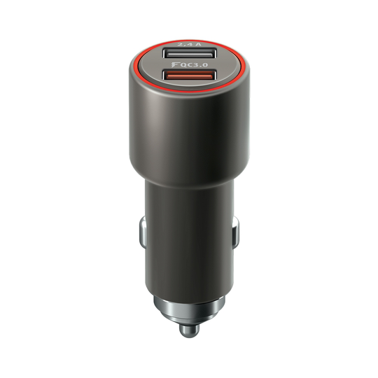 Forever Core Ultranopea puhelimen autolaturi USB QC3.0 + 2 4A 30W harmaa