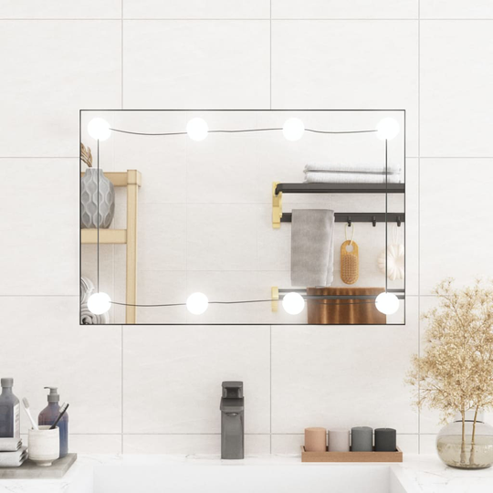 vidaXL Seinäpeili LED-valoilla 40x60 cm lasi suorakulmio