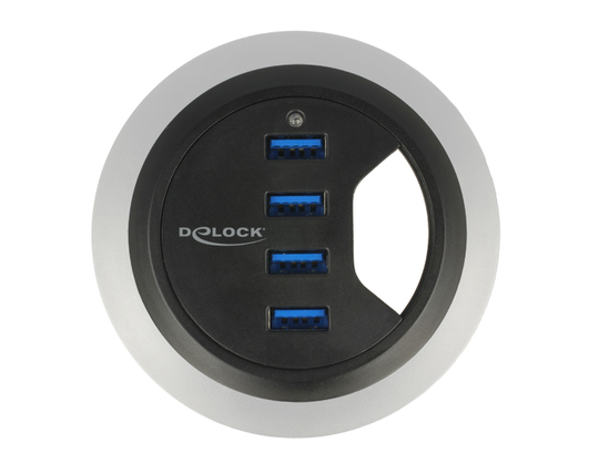 Pöytään Upotettava USB-hubi, 4 X USB-A Naaras, 1 X USB 3.0 Uros Tietokoneeseen Kytkemistä Varten