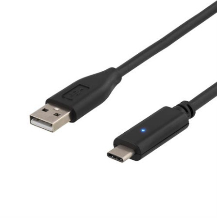 USB 2.0 -kaapeli, Type A - Type C Uros, 2 M, Musta