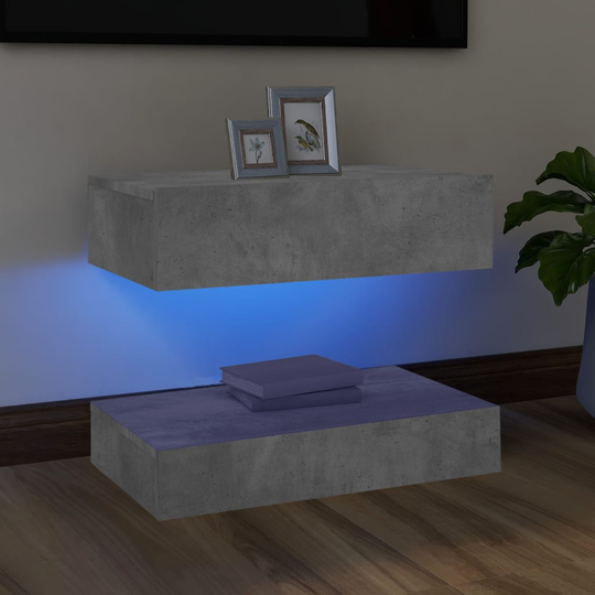 vidaXL TV-taso LED-valoilla betoninharmaa 60x35 cm
