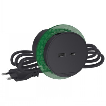 SCHNEIDER ELECTRIC UNICA SYSTEM+ PÖYTÄYKSIKKÖ XS USB TYYPPI A JA C ANTRASIITTI