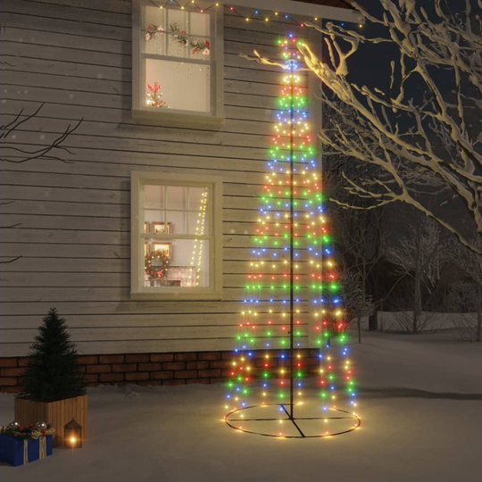 vidaXL Kartio joulukuusi 310 värikästä LED-valoa 100x300 cm