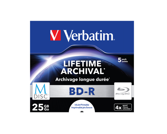 M-Disc BD-R, 4x, 25GB/200min, 5-pack Jewel Case
