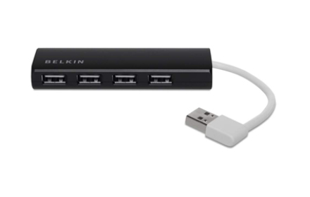 4-PORT Travel USB 2.0 Hub Ultra Slim
