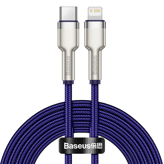 Baseus Cafule Metal USB- C - Lightning kaapeli 2m PD 20W - Violetti