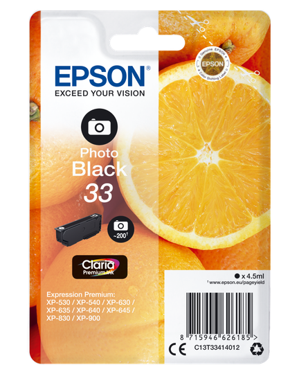 EPSON ORANGES 33 PHOTO BLACK SINGLE