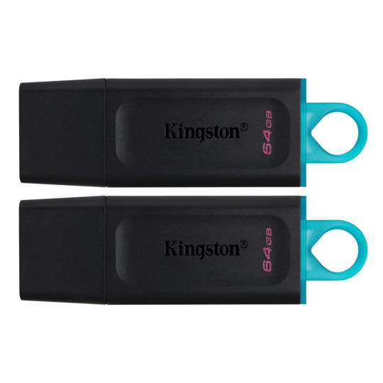 KINGSTON 64GB USB3.2 GEN 1 DATATRAVELER EXODIA (BLACK + TEAL) - 2 PIECES