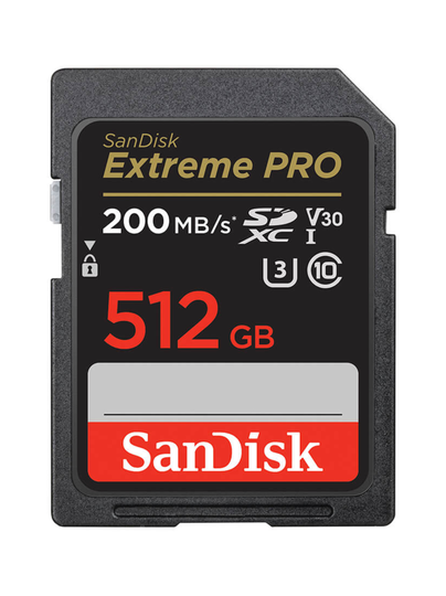 Sandisk 512gb extreme pro uhs-i (200mb/s) v30 sdxc -muistikortti