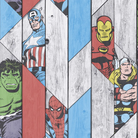 Noordwand Kids at Home Tapetti Marvel Wood harmaa 102435