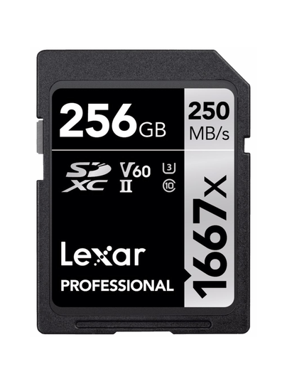 Lexar professional 256gb sdxc uhs-ii (1667x, 250mb/s)