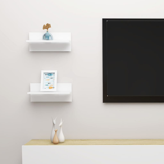 vidaXL Seinähyllyt 2 kpl valkoinen 40x11,5x18 cm lastulevy