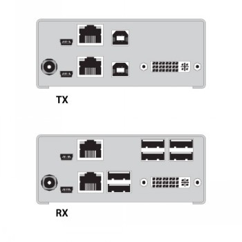 BLACK BOX DKM COMPACT KVM EXTENDER - DVI-D, (2) USB 2 HID, (4) 480 MBPS USB 2.0, SINGLE-ACCESS, CATX