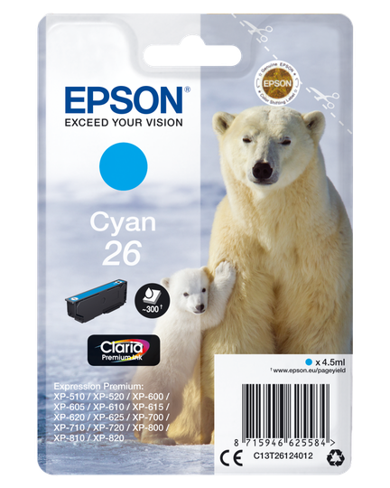 EPSON 26 Ink Cartridge Cyan
