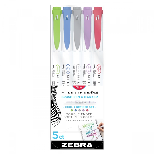 Zebra Mildliner Brush 5-pack Cool & Refined
