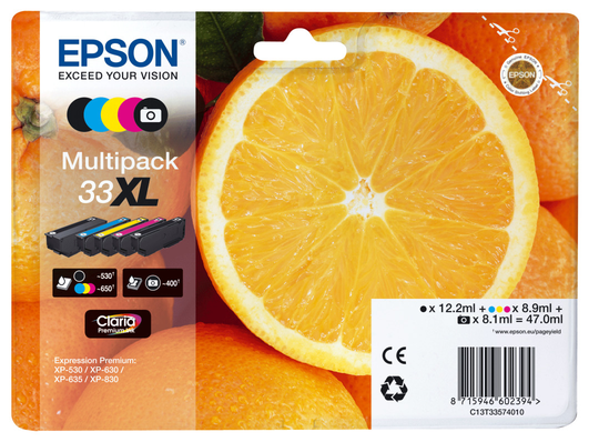 EPSON 5 COLOURS 33XL CLARIA PREMIUM INK