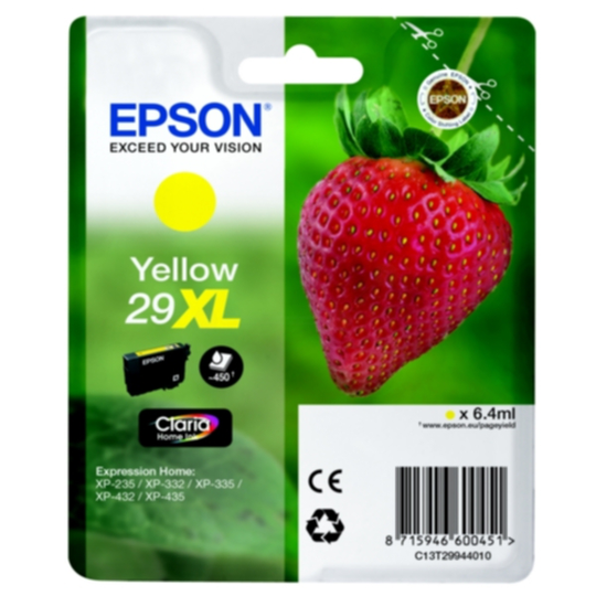 Epson 29XL Mustepatruuna keltainen, 450 sivua