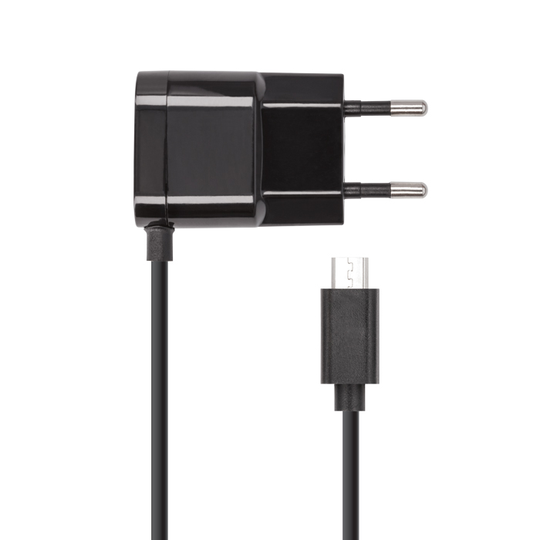 Forever Micro USB 1A Laturi kiinteällä kaapelilla musta