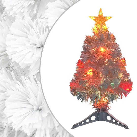 vidaXL Tekojoulukuusi LED-valoilla valkoinen 64 cm kuituoptiikka