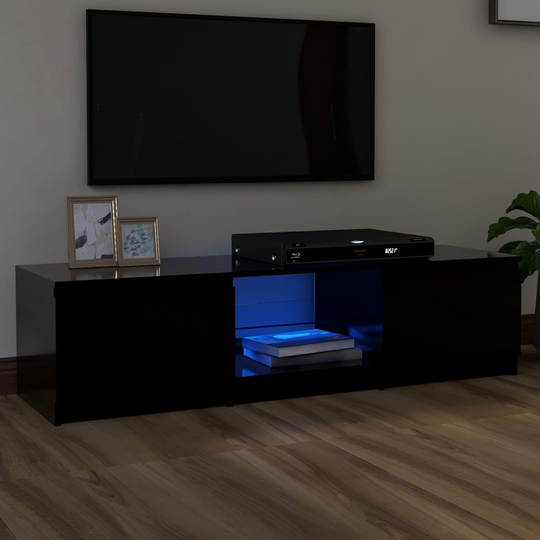 vidaXL TV-taso LED-valoilla musta 140x40x35,5 cm