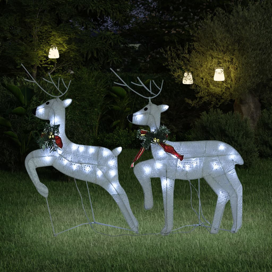 vidaXL Jouluporot 2 kpl valkoinen 40 LED-valoa