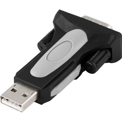 USB-sarja-adapteri, RS-232 DB9u, Jatkokaapeli 1m, Musta
