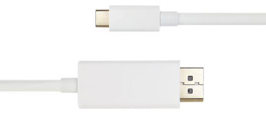 USB-C - DisplayPort Cable, 4K UHD, Gold Plated, 2m, White