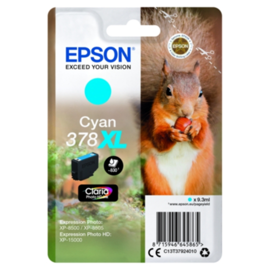 Epson 378XL Mustepatruuna syaani, 830 sivua