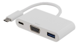 USB-C Hub - VGA ja USB Type A USB-C-naarasliitäntä lataamista varten 60 W 1080p 5 Gb/s