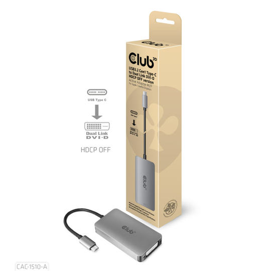 CLUB 3D USB C-DVI-I DUAL LINK No HDCP