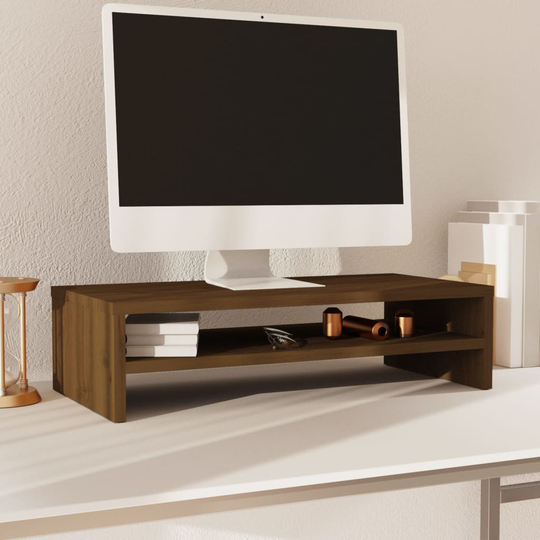 vidaXL Näyttöteline hunajanruskea 50x24x13 cm täysi mänty