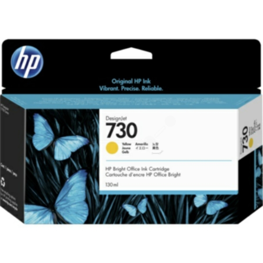 HP 730 Mustepatruuna keltainen 130 ml (P2V64A)