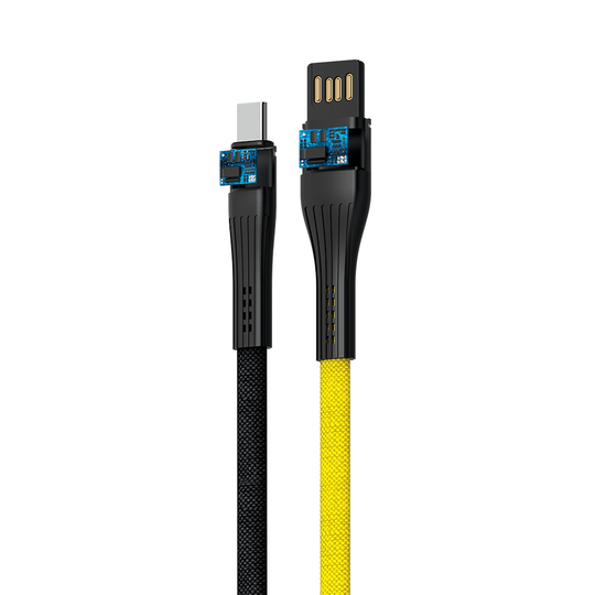 Forever Core Extreme Charge USB Type-C lataus- ja synkronointikaapeli 3A 1m musta / keltainen