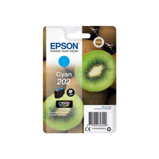 Epson 202 Mustepatruuna syaani, 4,1 ml