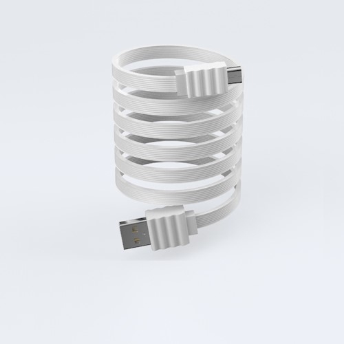 Micro-USB Devia Flat -kaapeli valkoinen